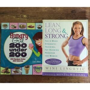 Hungry Girl 200 Under 200 Recipe Cook Book & Lean, Long & Strong Soft Cover
